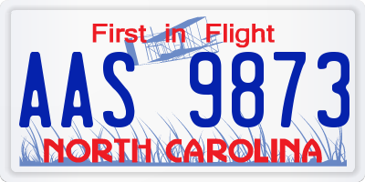 NC license plate AAS9873