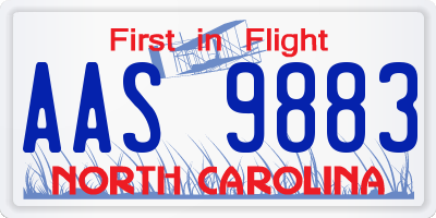 NC license plate AAS9883