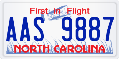 NC license plate AAS9887