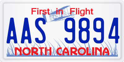 NC license plate AAS9894
