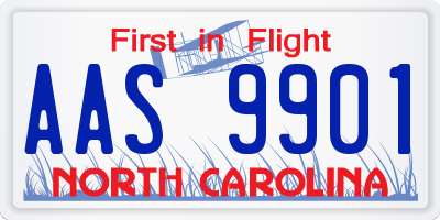 NC license plate AAS9901