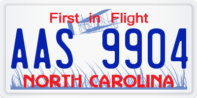 NC license plate AAS9904