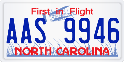 NC license plate AAS9946