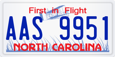 NC license plate AAS9951
