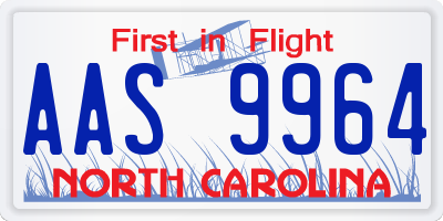 NC license plate AAS9964