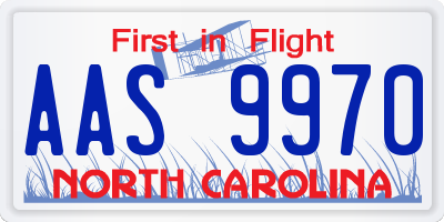 NC license plate AAS9970