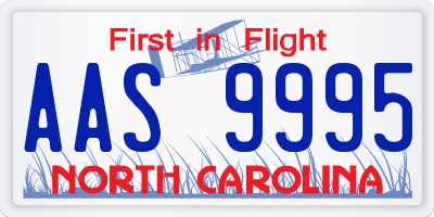 NC license plate AAS9995