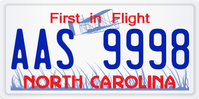 NC license plate AAS9998