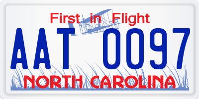 NC license plate AAT0097