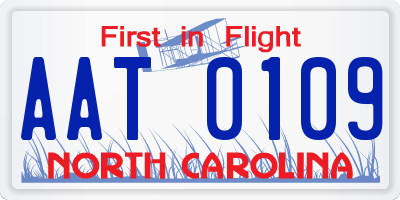 NC license plate AAT0109