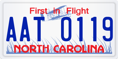 NC license plate AAT0119