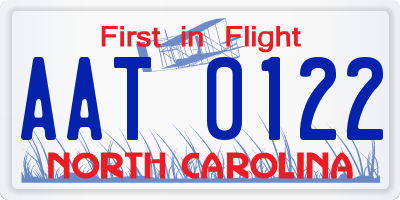 NC license plate AAT0122