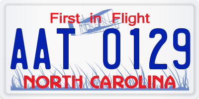 NC license plate AAT0129