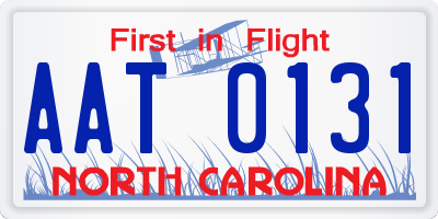 NC license plate AAT0131