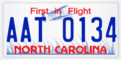 NC license plate AAT0134