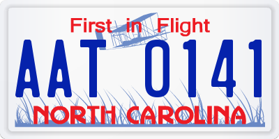 NC license plate AAT0141