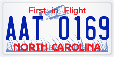 NC license plate AAT0169