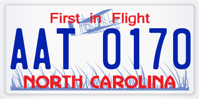NC license plate AAT0170