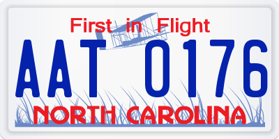 NC license plate AAT0176