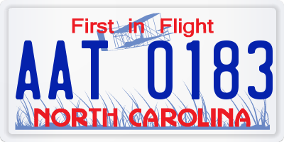 NC license plate AAT0183