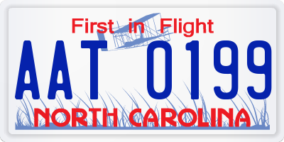 NC license plate AAT0199
