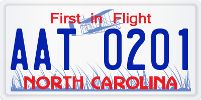 NC license plate AAT0201