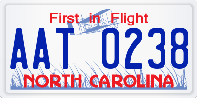 NC license plate AAT0238
