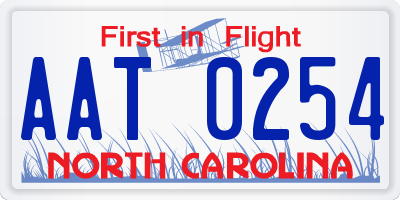 NC license plate AAT0254