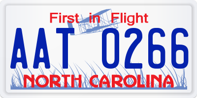 NC license plate AAT0266