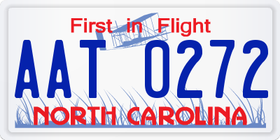 NC license plate AAT0272