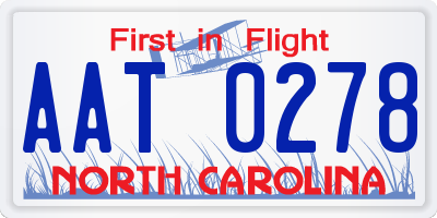 NC license plate AAT0278