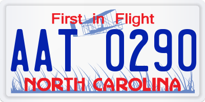 NC license plate AAT0290