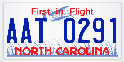 NC license plate AAT0291