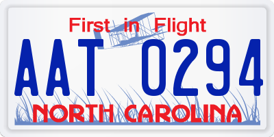 NC license plate AAT0294
