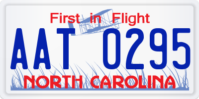 NC license plate AAT0295