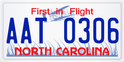 NC license plate AAT0306