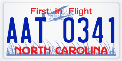 NC license plate AAT0341