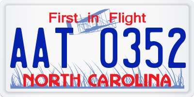 NC license plate AAT0352