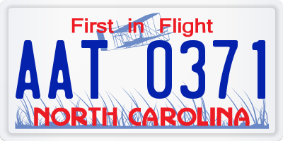 NC license plate AAT0371