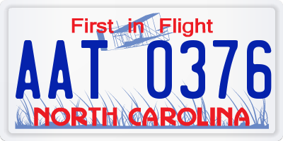 NC license plate AAT0376
