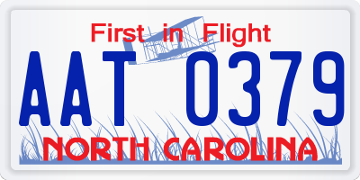 NC license plate AAT0379