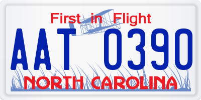 NC license plate AAT0390