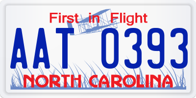 NC license plate AAT0393