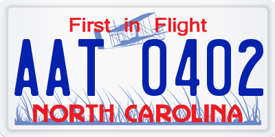 NC license plate AAT0402
