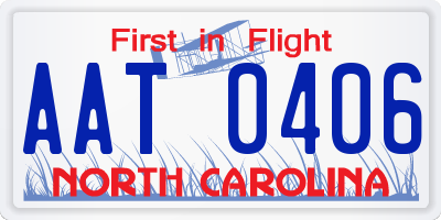 NC license plate AAT0406