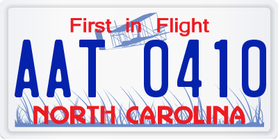 NC license plate AAT0410