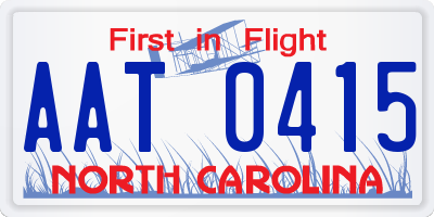 NC license plate AAT0415