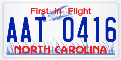 NC license plate AAT0416