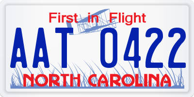 NC license plate AAT0422