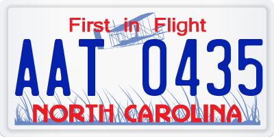 NC license plate AAT0435